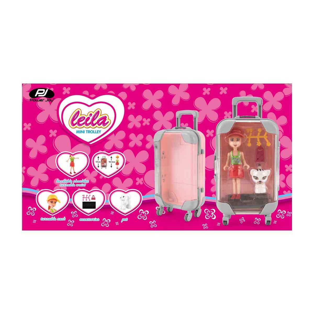 Power Joy Leila Assorted Mini Trolley with Doll Set Girls, 3-4 Years