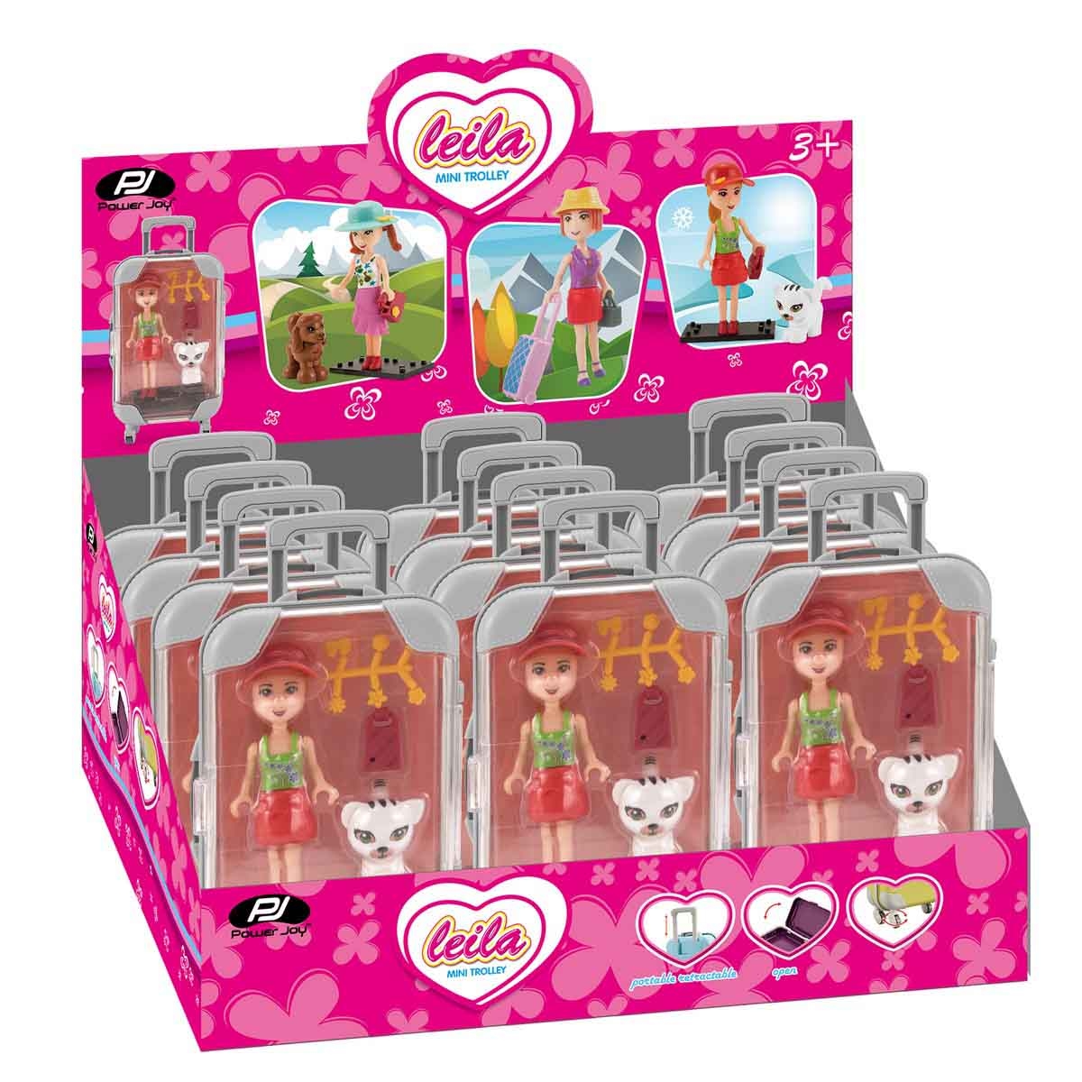 Power Joy Leila Assorted Mini Trolley with Doll Set Girls, 3-4 Years