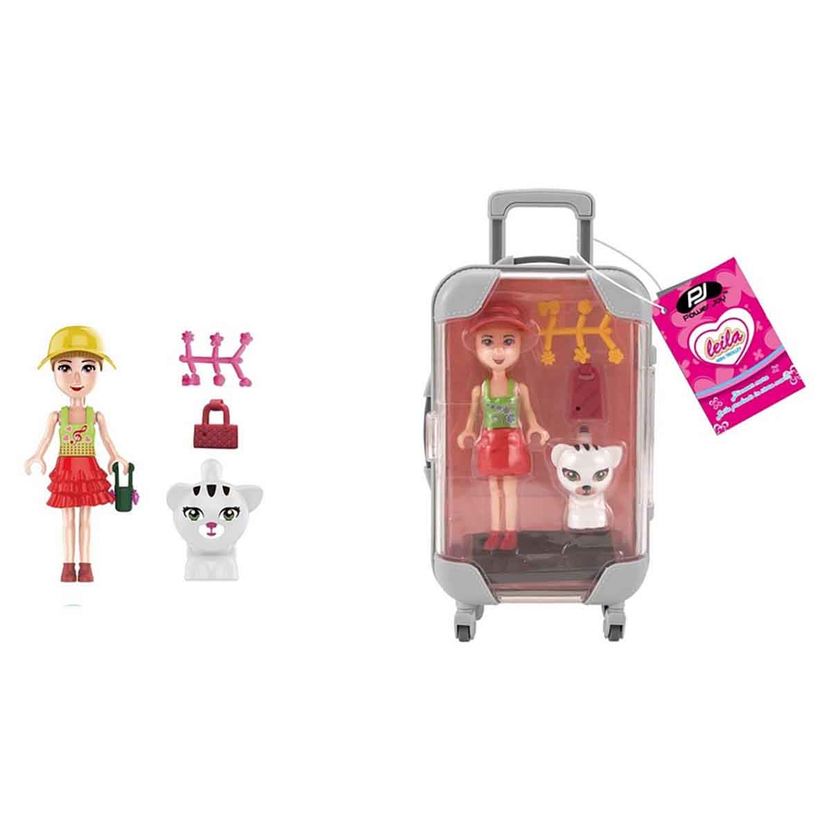 Power Joy Leila Assorted Mini Trolley with Doll Set Girls, 3-4 Years