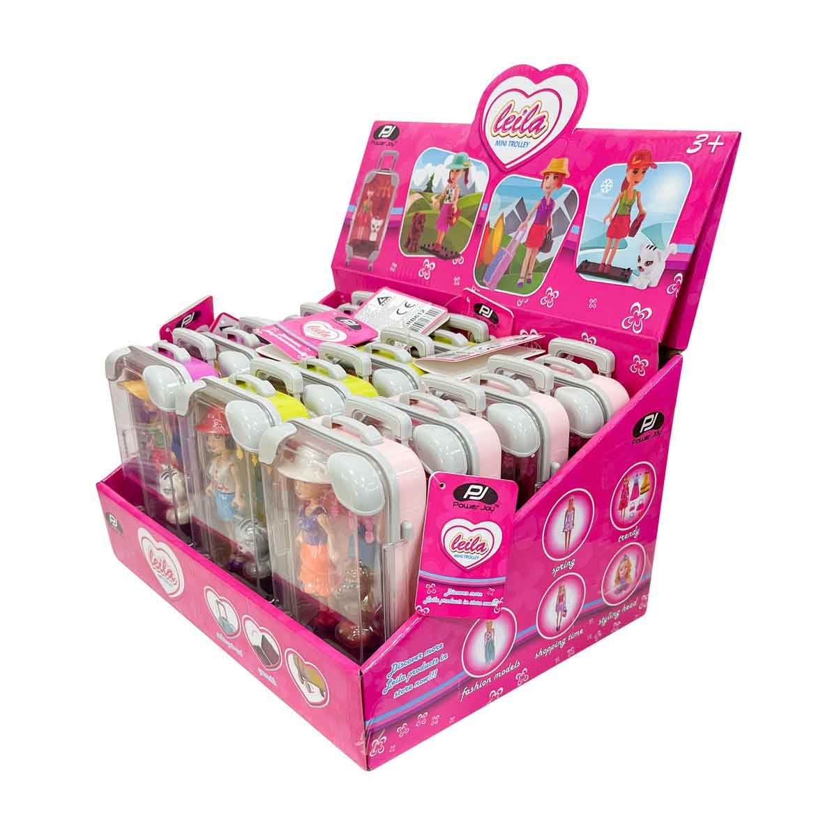 Power Joy Leila Assorted Mini Trolley with Doll Set Girls, 3-4 Years