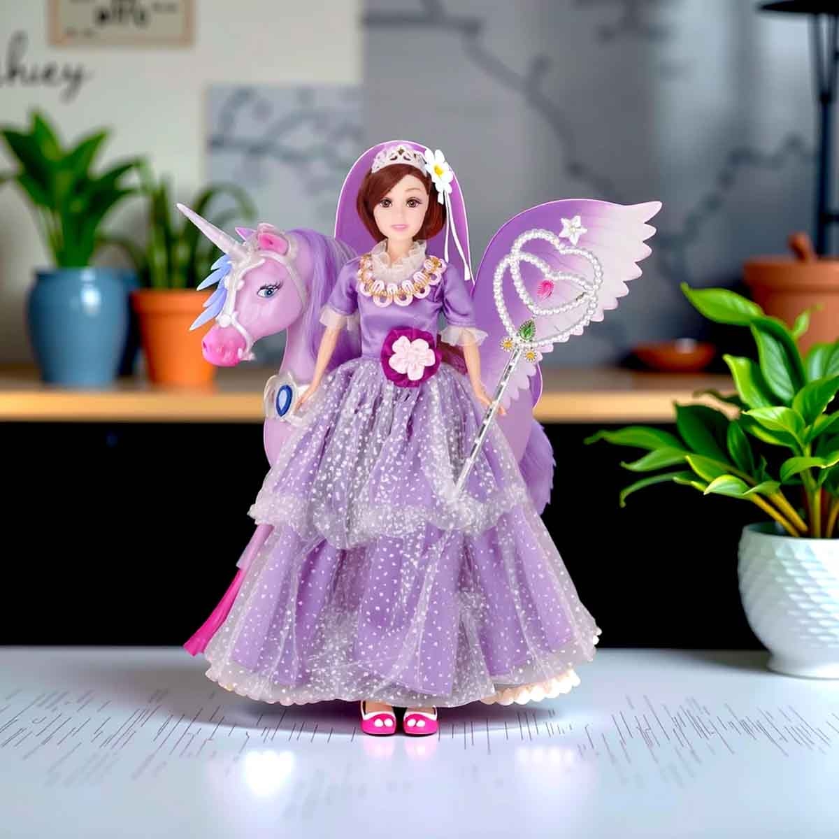 Power Joy Leila Princess with Magic Pegasus Assorted Doll Girls, 3-4 Years