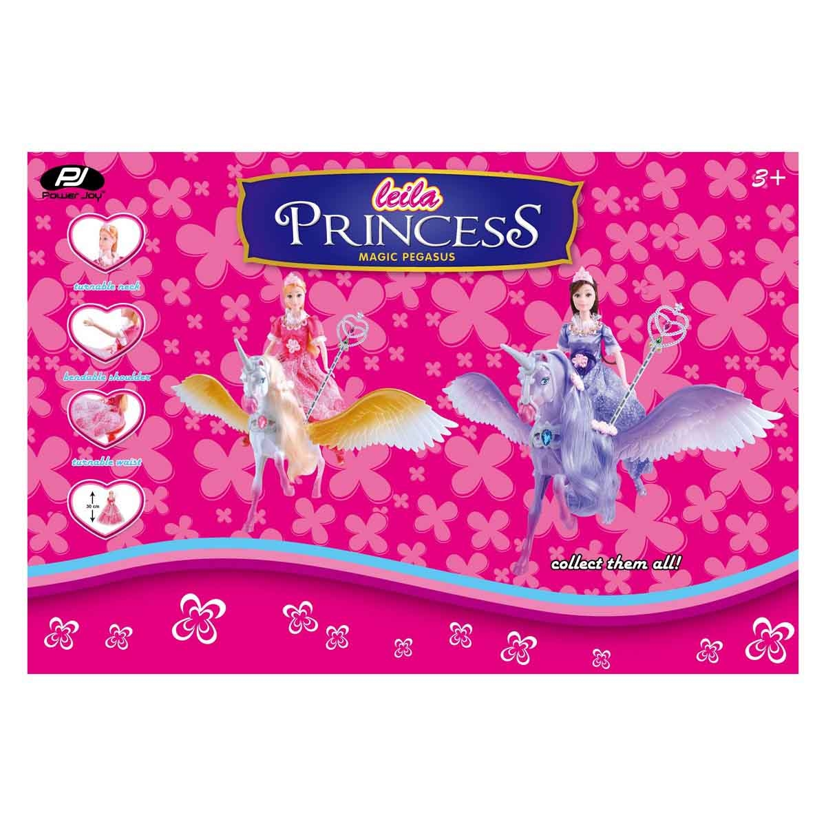 Power Joy Leila Princess with Magic Pegasus Assorted Doll Girls, 3-4 Years