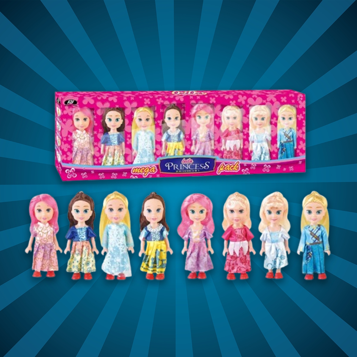 باور جوي ليلى الأميرات الأخوات الصغيرات 8 في 1 مجموعة دمى للبنات، 3-4 سنوات، مجموعة من 8