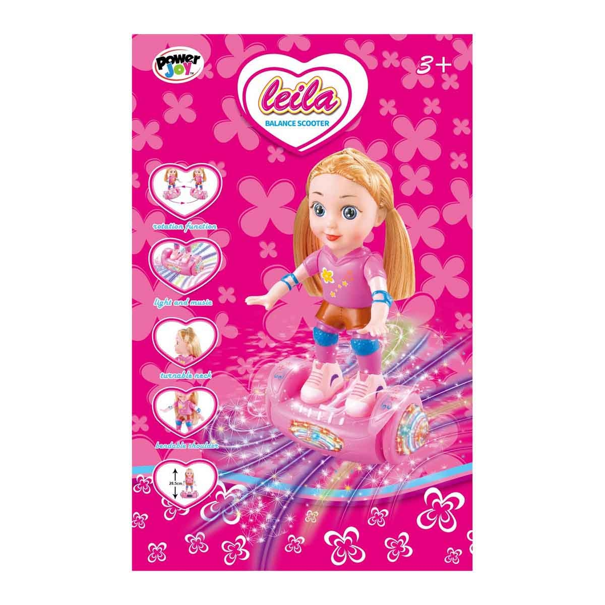 Power Joy 11" Leila Scooter Doll with Light & Music Girls, 3-4 Years