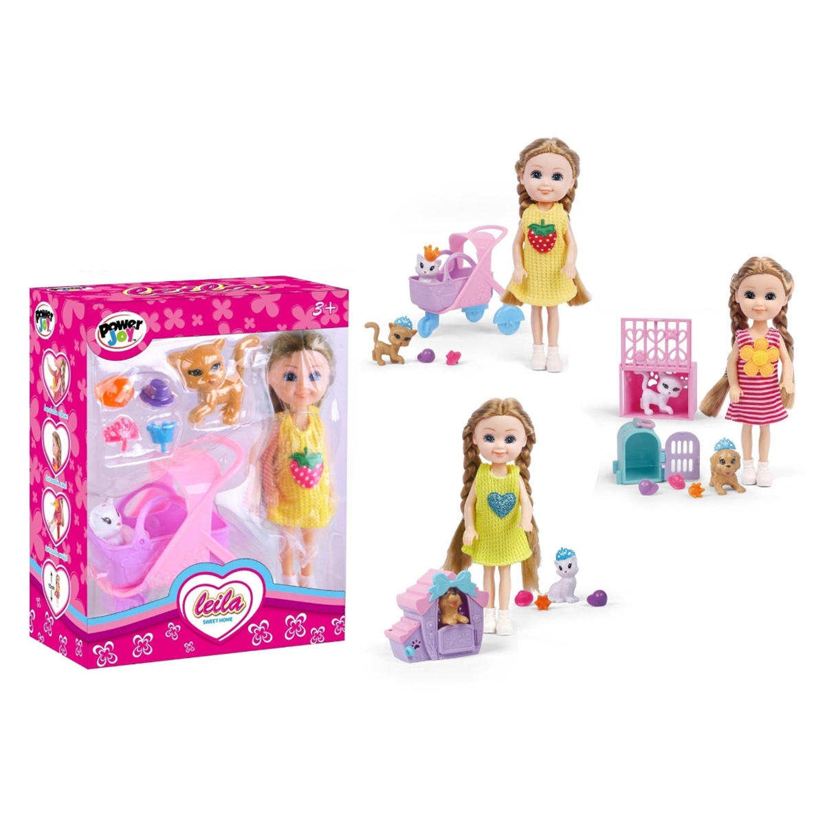 Power Joy Leila Sweet Home Assorted Fashion Doll Set Girls, 3-4 Years