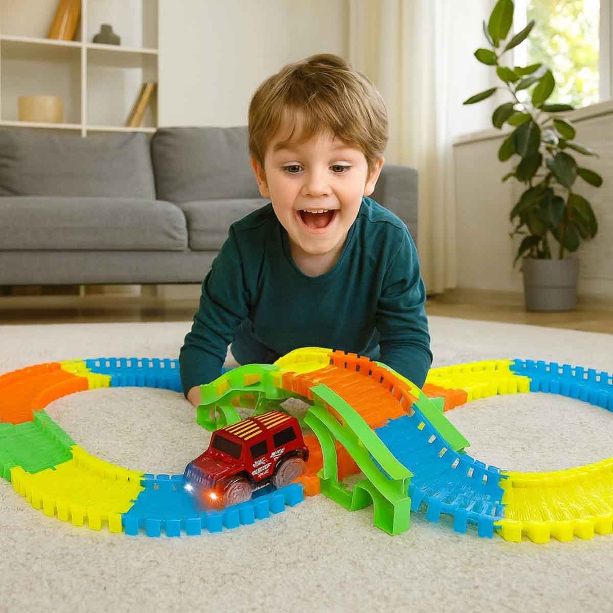 باور جوي مسار سحري بطول 11 قدم للأولاد، عمر 3-4 سنوات