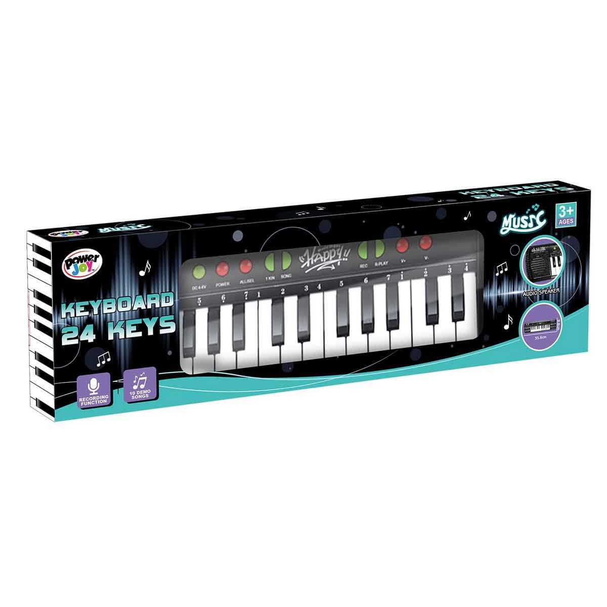 باور جوي أورغ موسيقي 24 مفتاح مع ميكروفون للجنسين، عمر 3-4 سنوات