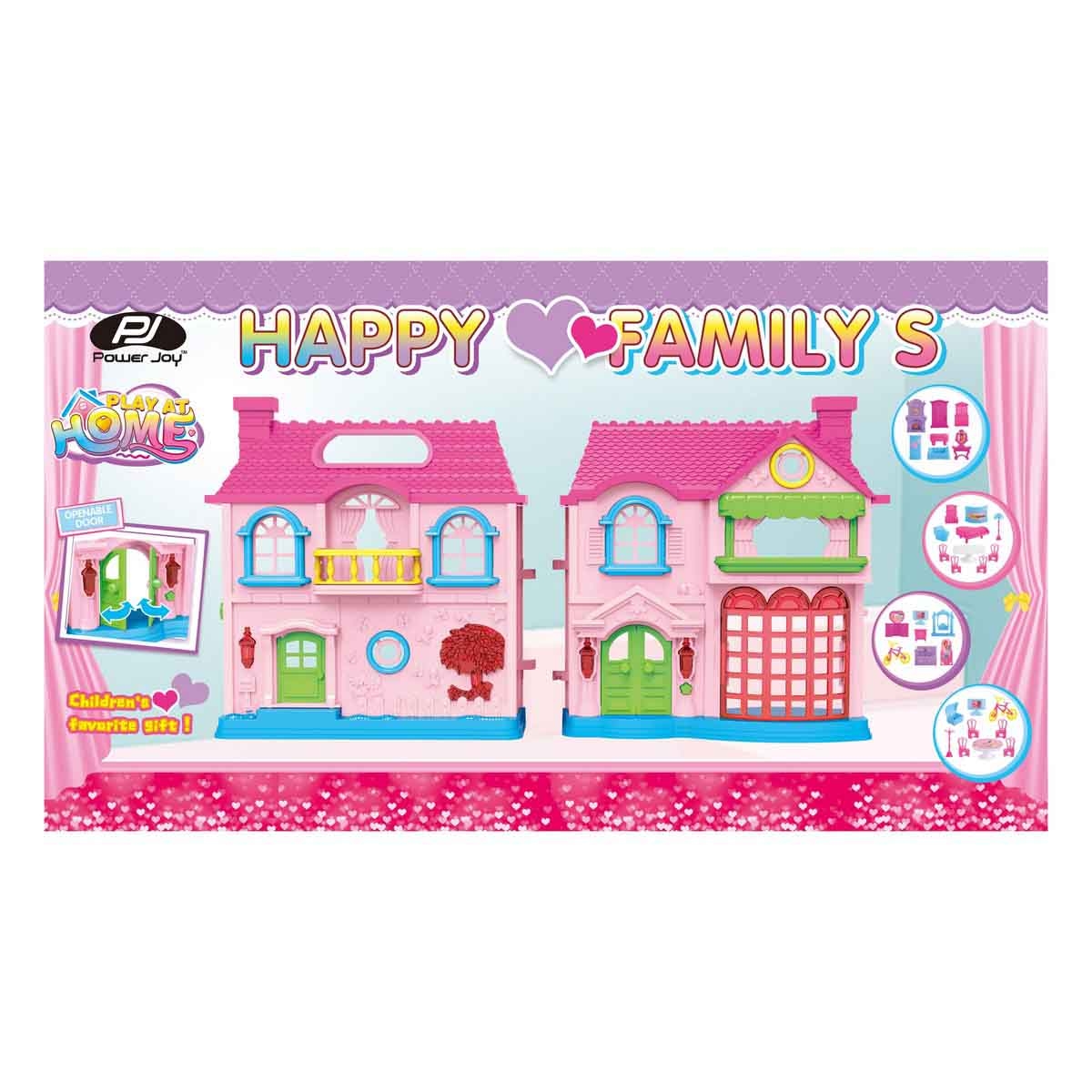 باور جوي هابي فاميلي بيت لعب متنوع للبنات، عمر 3-4 سنوات