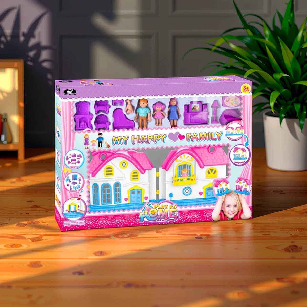 Power Joy Playhome My Happy Family Play Set Girls, 3-4 Years