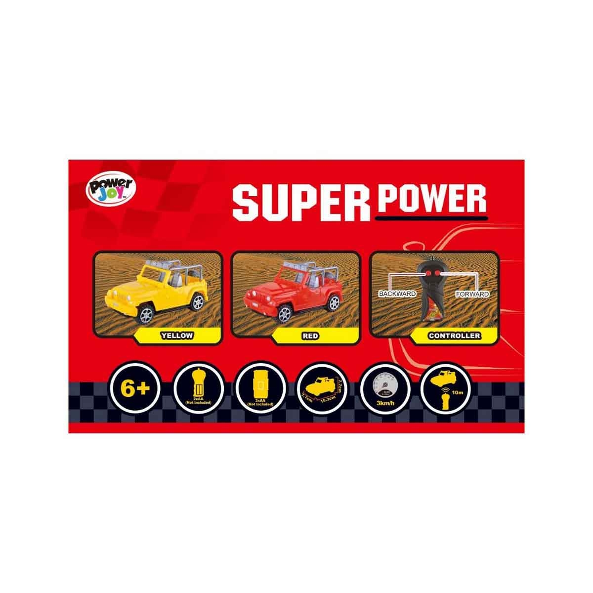 باور جوي مقياس 1:24 سيارة ريموت كنترول سوبر باور متنوعة للأولاد، عمر 5-7 سنوات