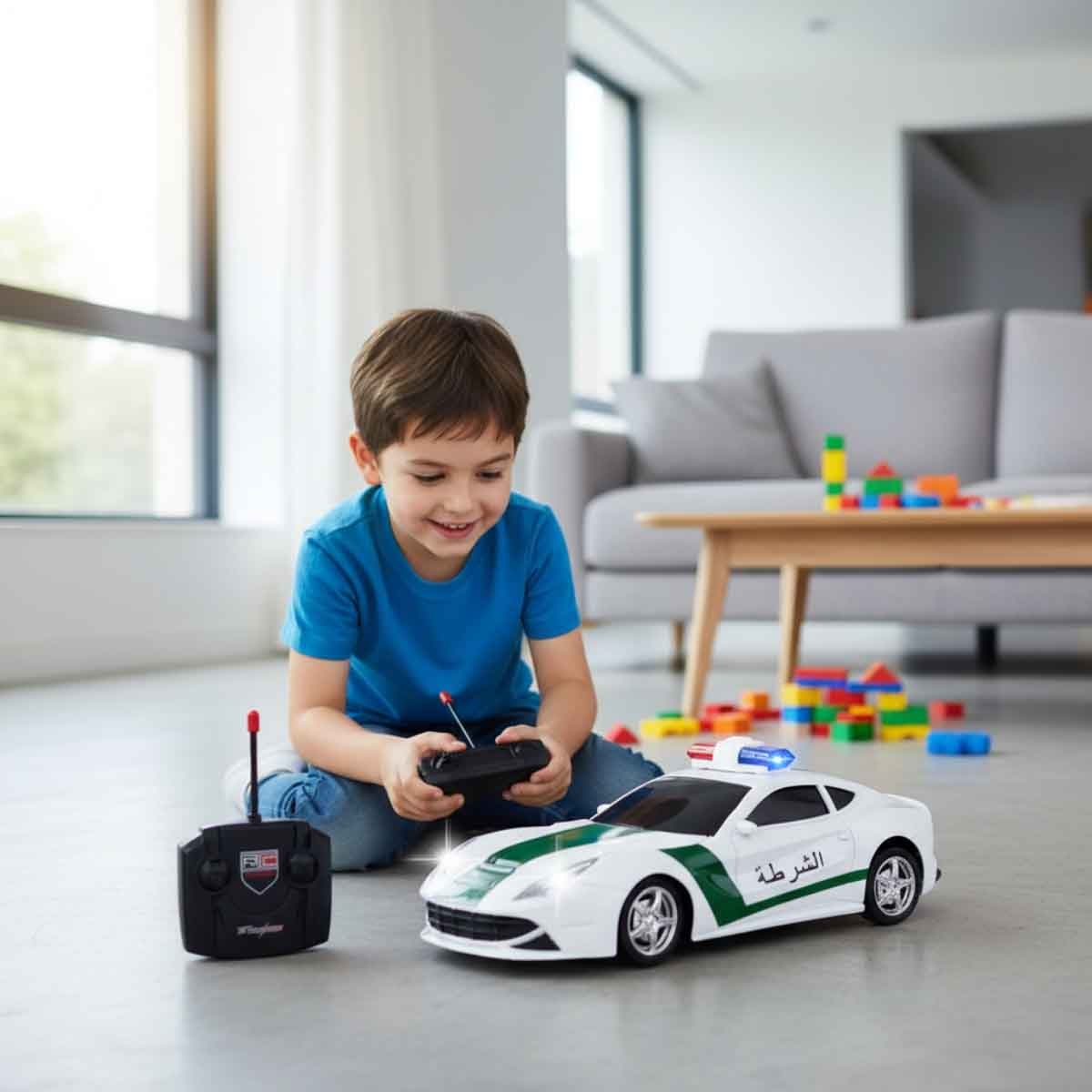 Power Joy 1:18 Remote Control Fast Battery Operated Police Car Unisex, 5-7 Years