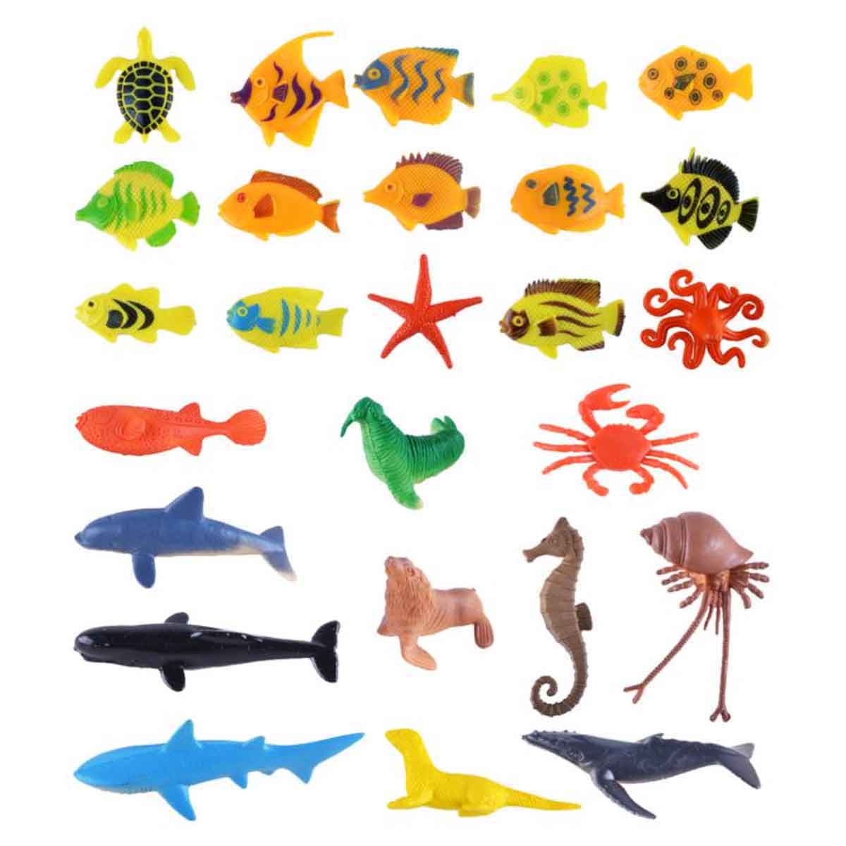 Power Joy 10-Pieces Sea World Animal Assorted Figurines Unisex, 3-4 Years