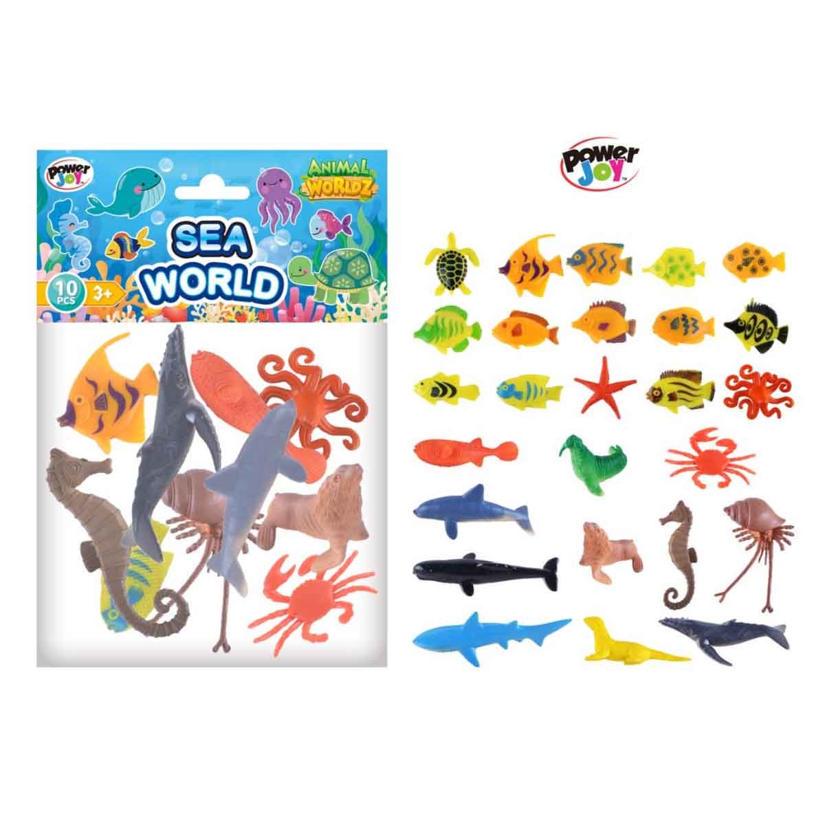 باور جوي 10 مجسمات عالم البحر منوعة للجنسين، 3-4 سنوات