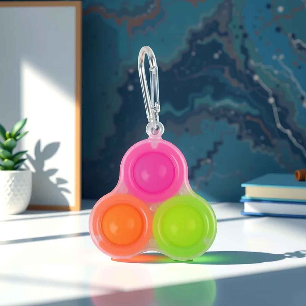 Power Joy Sensory Toy Dimple 3 Pop Key Chain Unisex, 3-4 Years