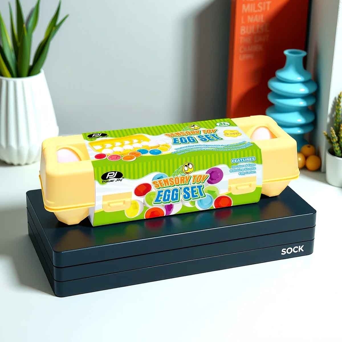 Power Joy 12 Pieces Egg Set Sensory Toy Unisex, 3-4 Years