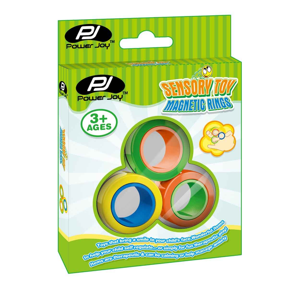 Power Joy Magnetic Rings Sensory Toy Unisex, 3-4 Years, Pack of 3