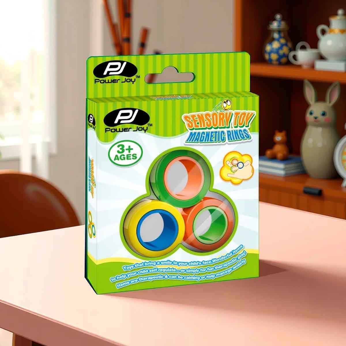Power Joy Magnetic Rings Sensory Toy Unisex, 3-4 Years, Pack of 3