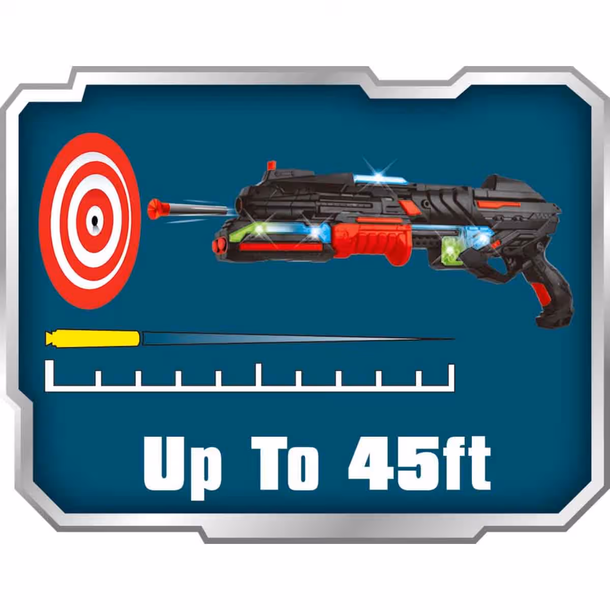 Power Joy ShooterZ X-Blaster 5 Toy Gun with 10 Foam Bullets Boys, 5-7 Years