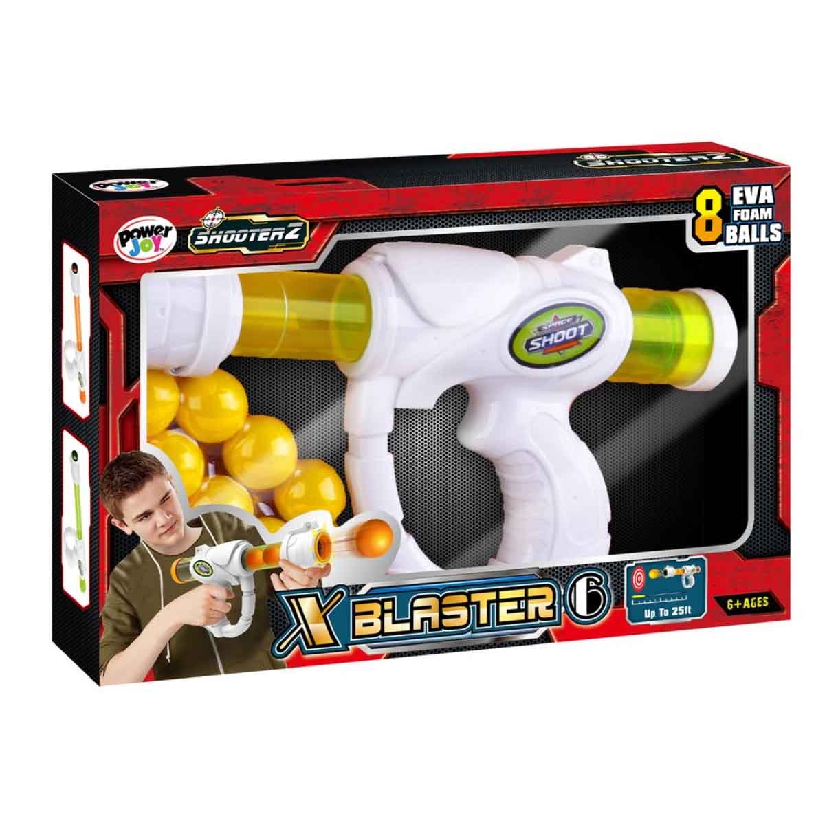 باور جوي شوترز إكس بلاستر 6 منوع مع 8 كرات فوم EVA للأولاد، 5-7 سنوات