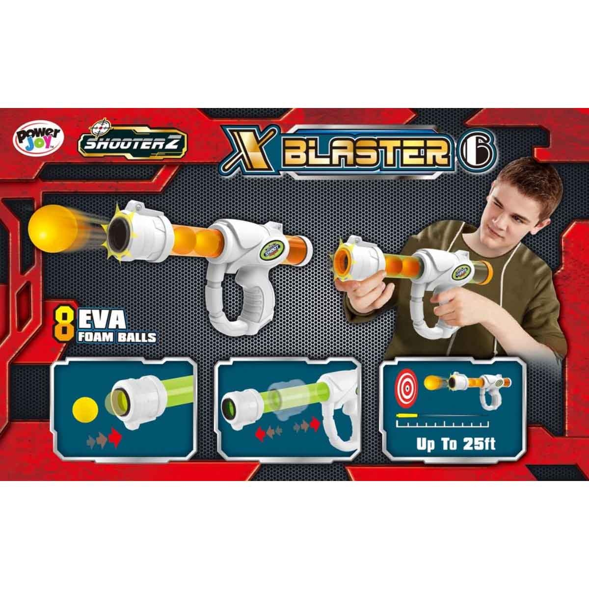 باور جوي شوترز إكس بلاستر 6 منوع مع 8 كرات فوم EVA للأولاد، 5-7 سنوات