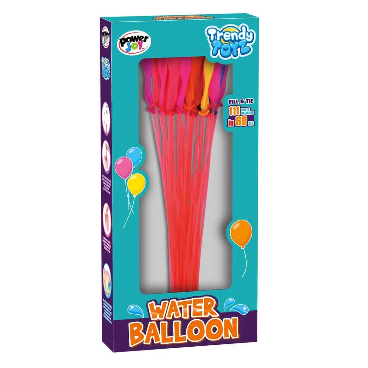 Power Joy 111-Piece Trendy Assorted Water Balloon Set Unisex, 8-10 Years