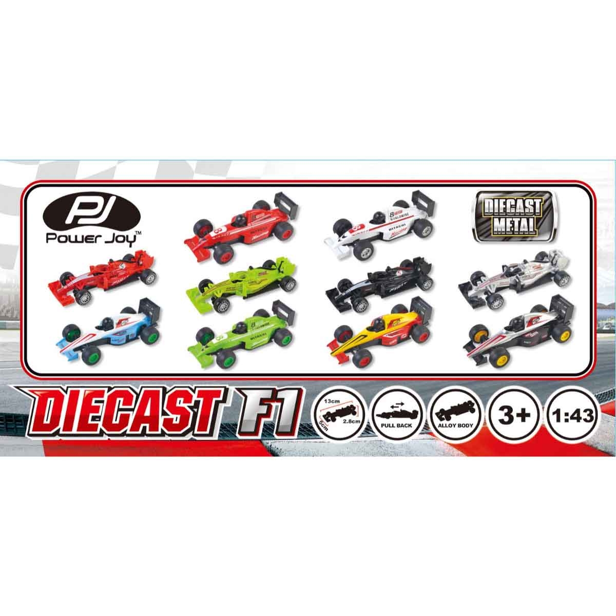 Power Joy Vroom Vroom 1:43 Diecast Assorted F1 Car Unisex, 3-4 Years