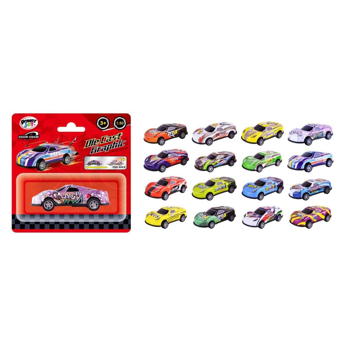 Power Joy Vroom Vroom 1:50 Diecast Assorted Graphic Car Unisex, 3-4 Years
