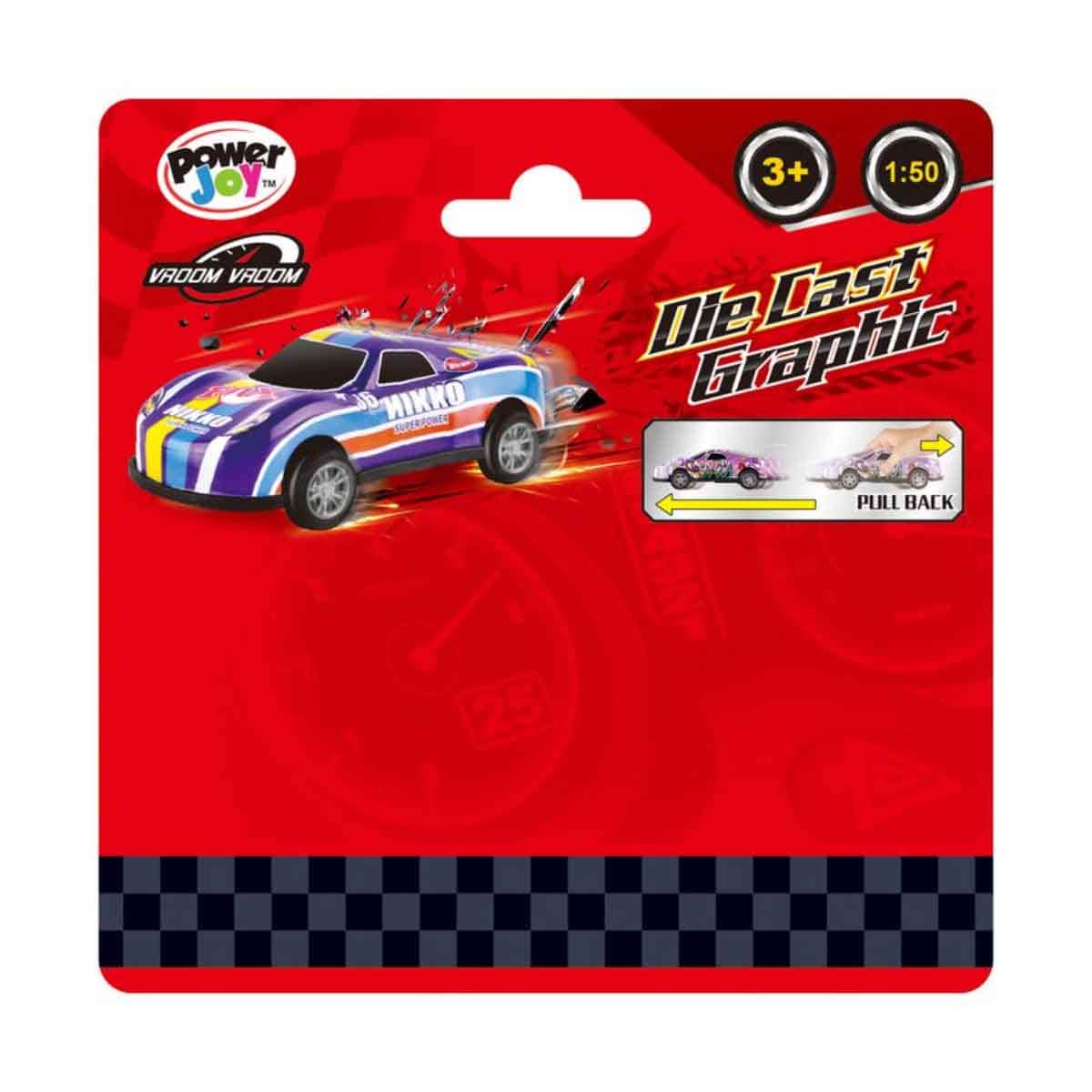 Power Joy Vroom Vroom 1:50 Diecast Assorted Graphic Car Unisex, 3-4 Years