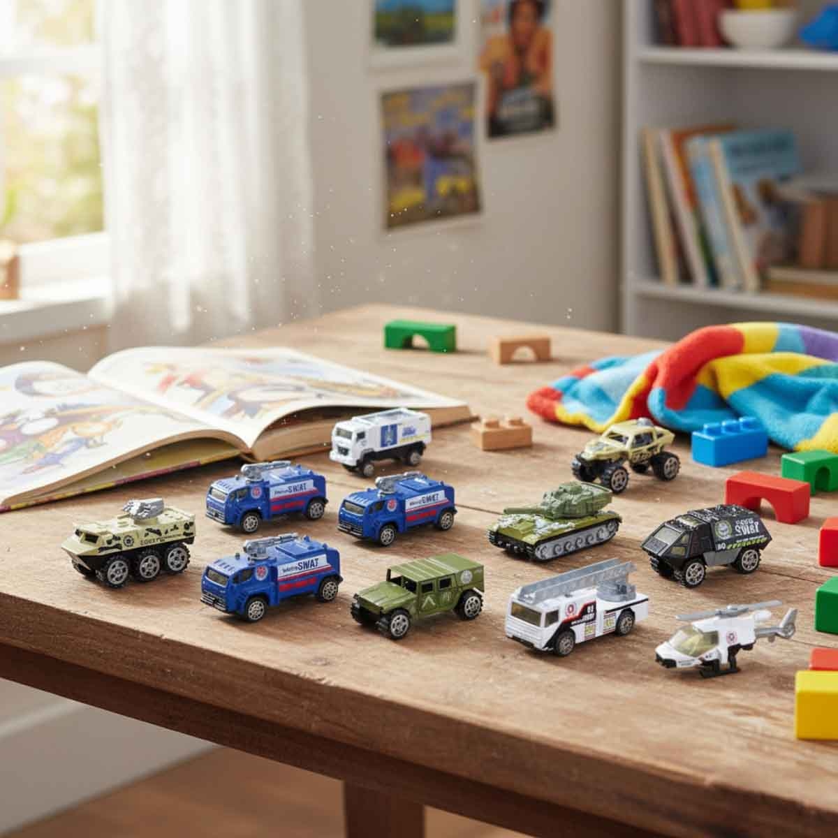 Power Joy 5-Piece Premium 1:64 Diecast Assorted Vehicle Set Unisex, 3-4 Years
