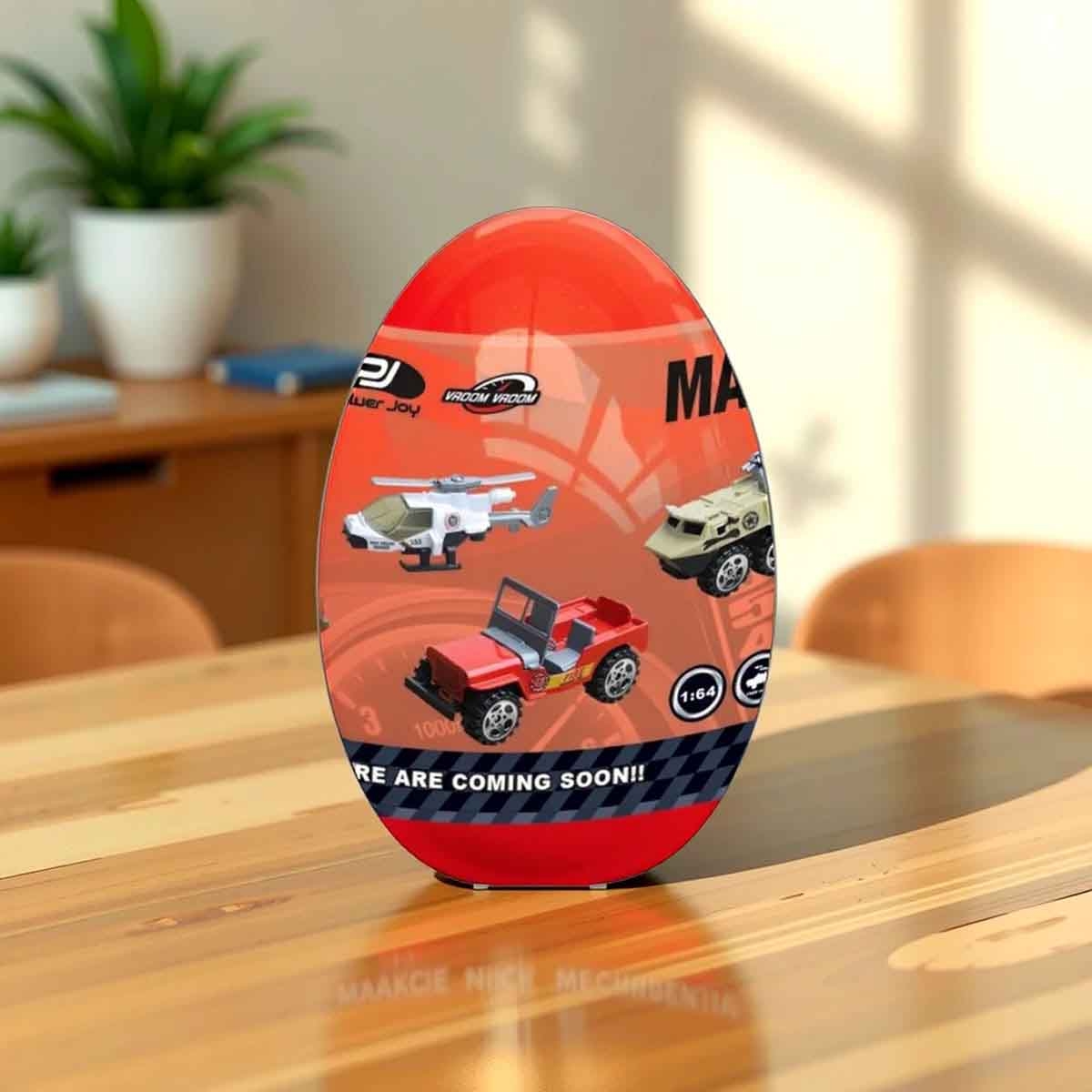 Power Joy VroomVroom Diecast Assorted Magic Egg Surprise Boys, 3-4 Years