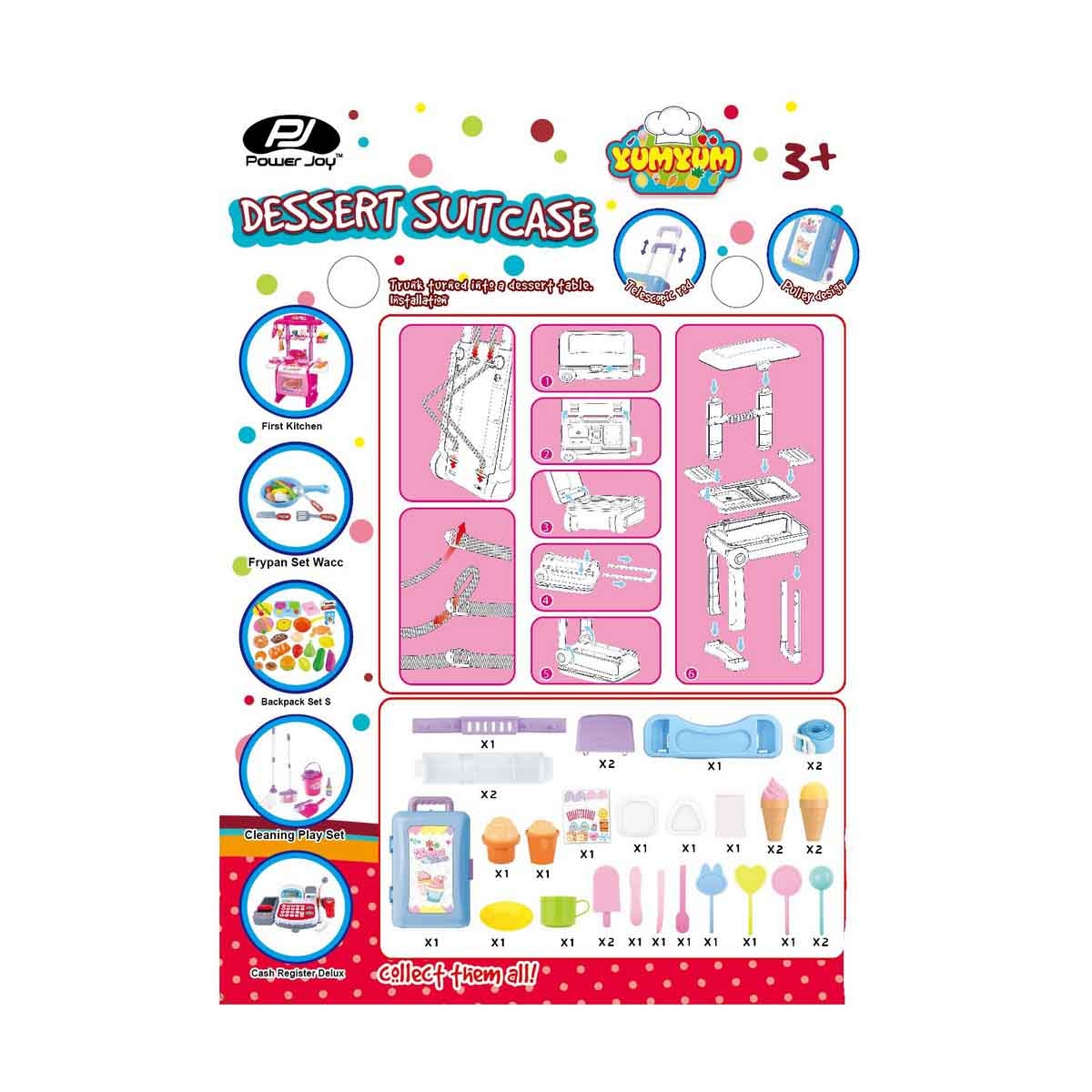 Power Joy Yumyum Dessert Suitcase Unisex, 3-4 Years