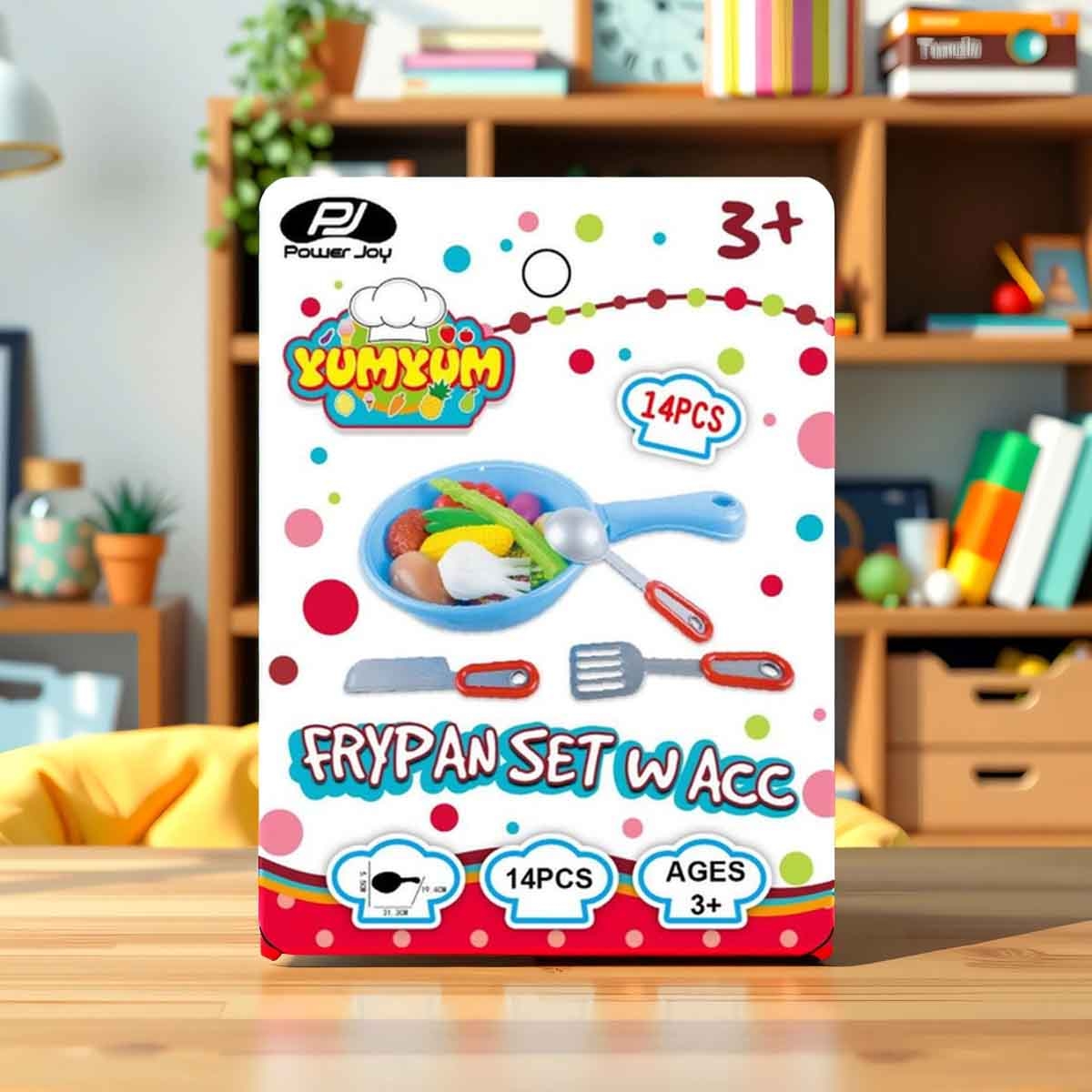 باور جوي يوميوم مجموعة مقالي متنوعة مع ملحق للبنات، عمر 3-4 سنوات