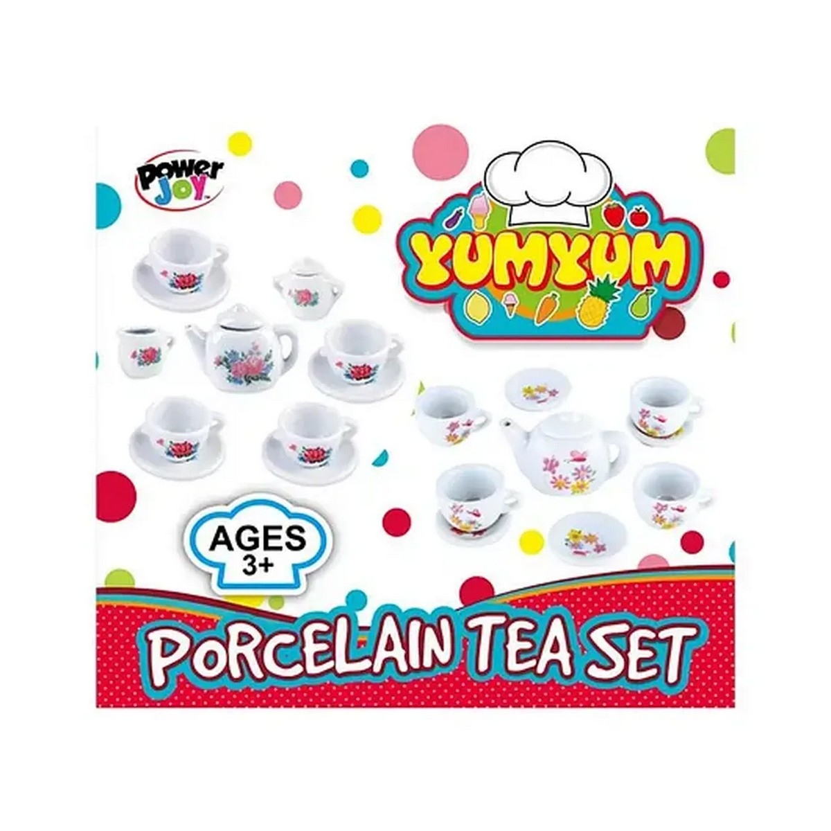 باور جوي يوميوم طقم شاي بورسلان للجنسين، عمر 3-4 سنوات