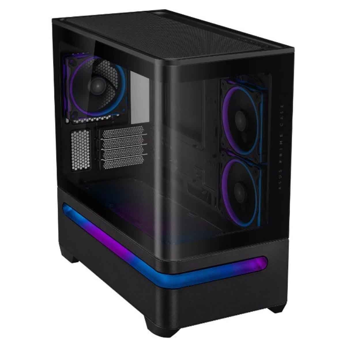 Asus Black Prime AP202 TG ARGB Mid-Tower Gaming PC Case