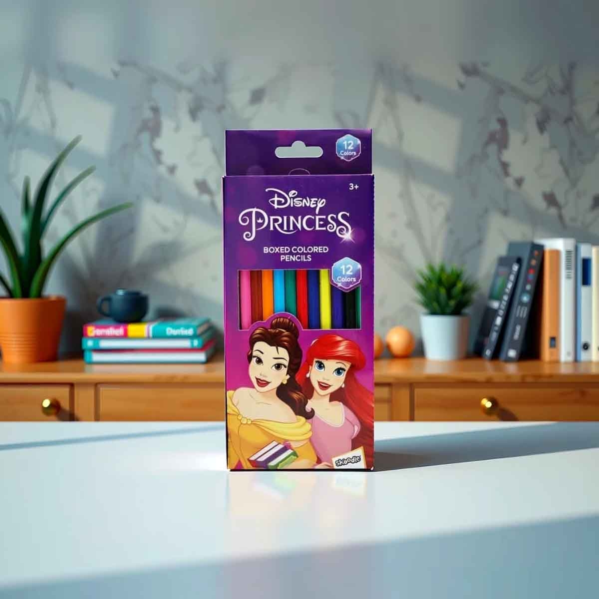 Disney Princess 12 Coloured Pencils Unisex, 3-4 Years