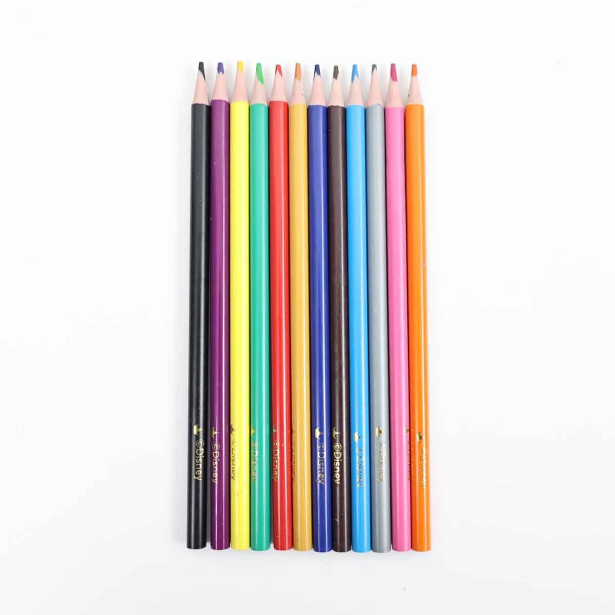 Disney Princess 12 Coloured Pencils with Sharpener Unisex, 3-4 Years