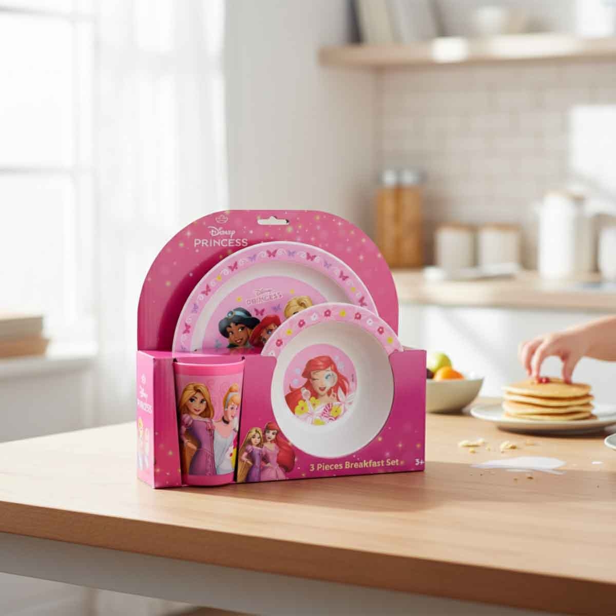 برنسيس طقم إفطار أطفال من 3 قطع آمن للاستخدام في الميكروويف