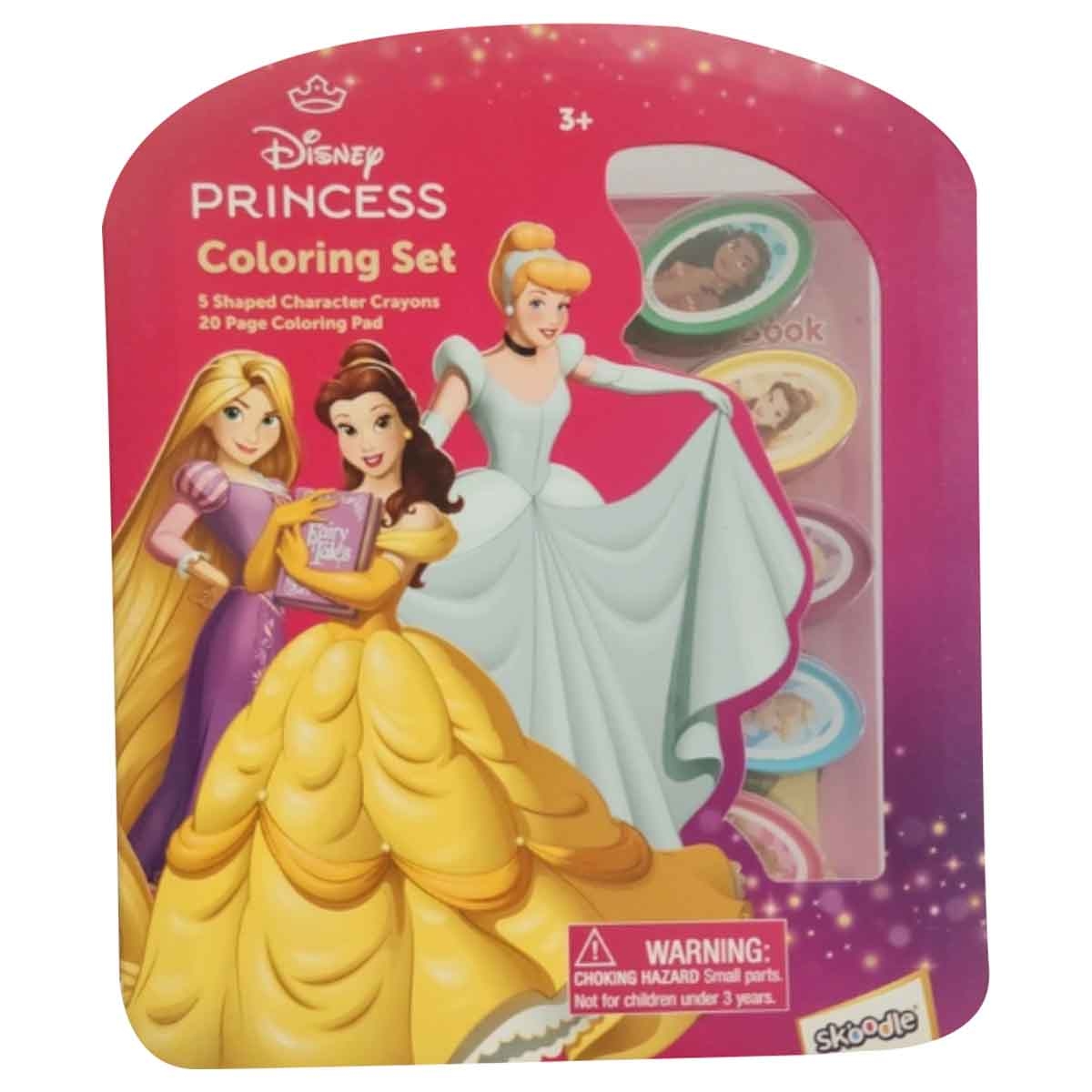 ديزني برينسيس مجموعة تلوين مع أقلام شمعية بأشكال للأطفال بعمر 3-4 سنوات