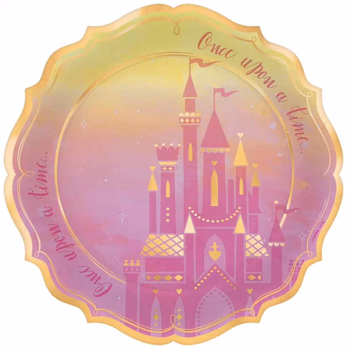 Disney Princess 8-Piece 10.5" Metallic Round Plate Set