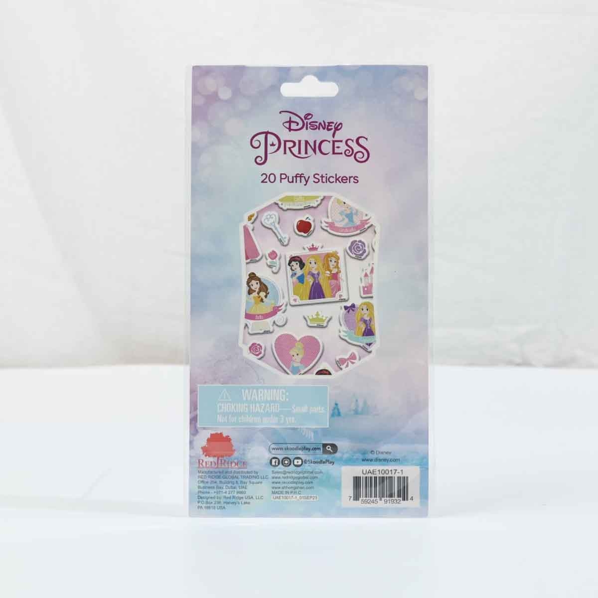 Disney Princess 20 Puffy Stickers Unisex, 3-4 Years