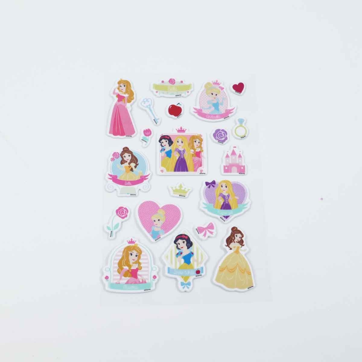 Disney Princess 20 Puffy Stickers Unisex, 3-4 Years