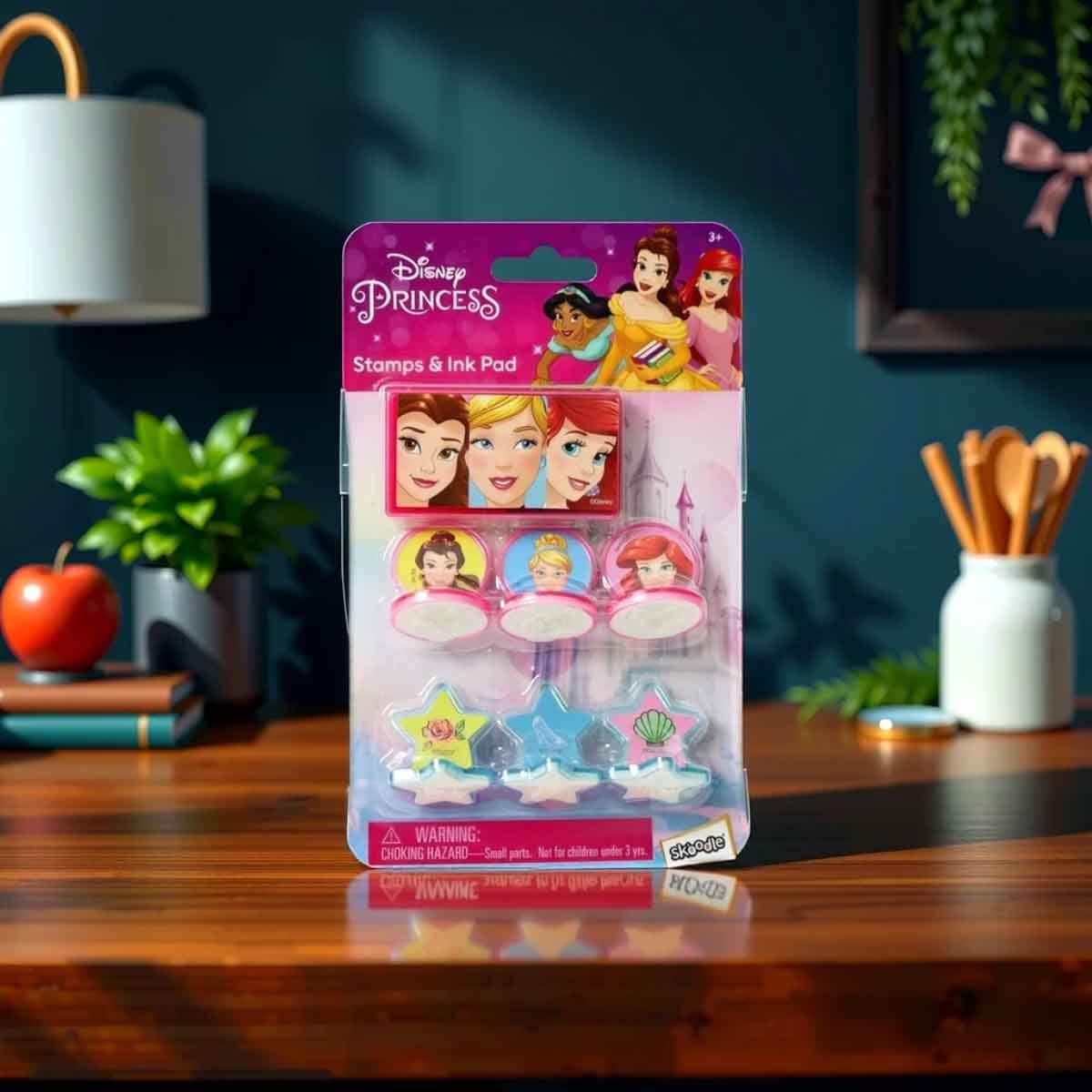 ديزني برينسيس مجموعة أختام مع وسادة حبر للجنسين، عمر 3-4 سنوات