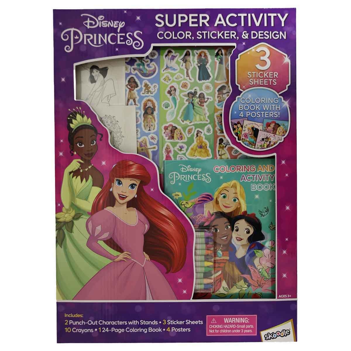 Disney Princess Super Activity Color, Sticker & Design Set Unisex, 3-4 Years