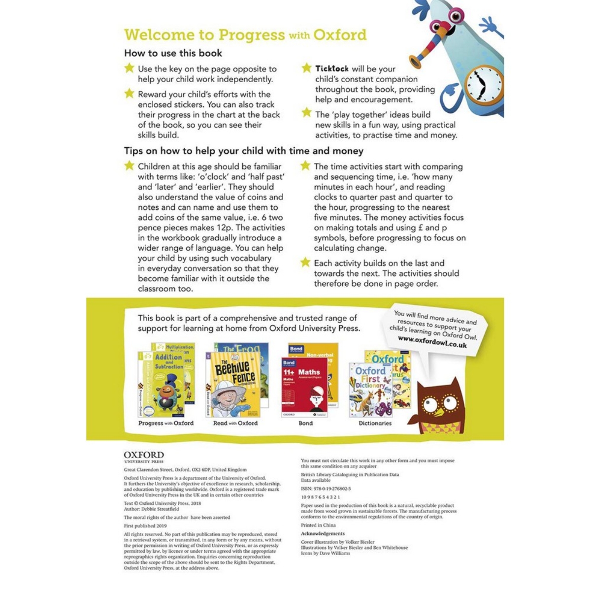 Progress with Oxford: الوقت والمال للأعمار 6-7 - تدريبات مدرسية على مهارات الرياضيات الأساسية تأليف ديبي ستريتفيلد - 7 مارس 2019