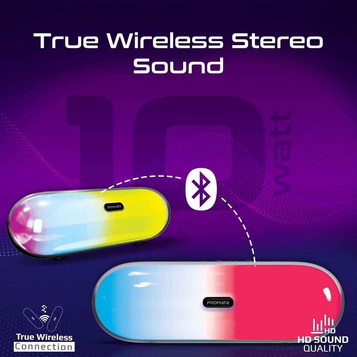 Promate 10W True Wireless Portable Bluetooth Speaker