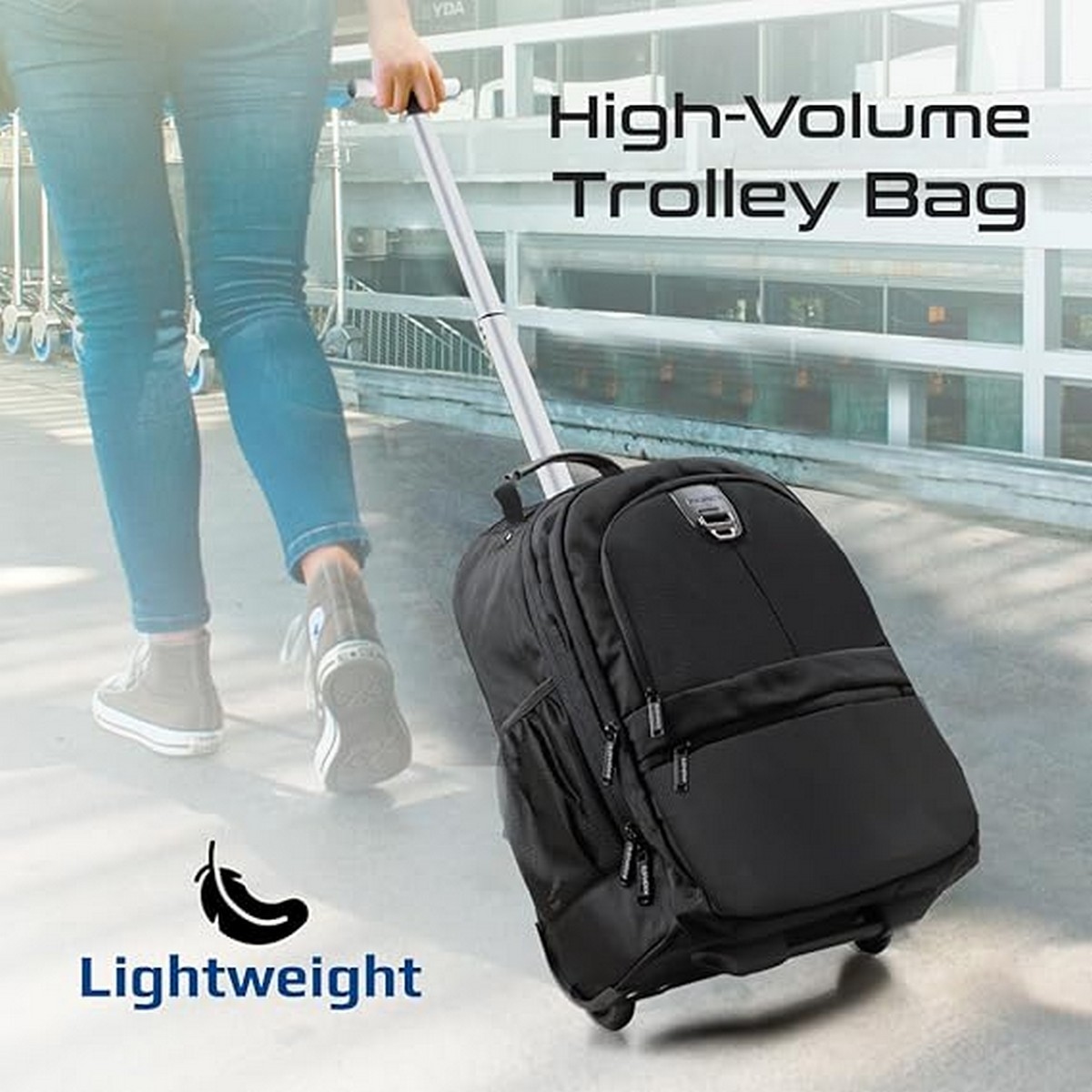Promate 15.6" 2-in-1 Lightweight Laptop Trolley Backpack