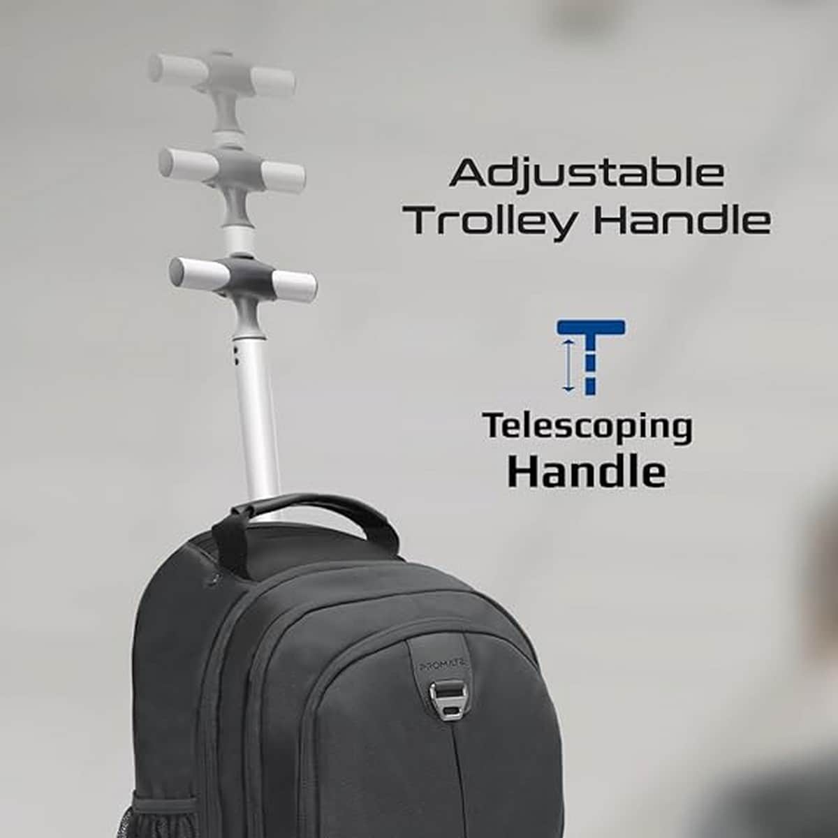 Promate 15.6" 2-in-1 Lightweight Laptop Trolley Backpack