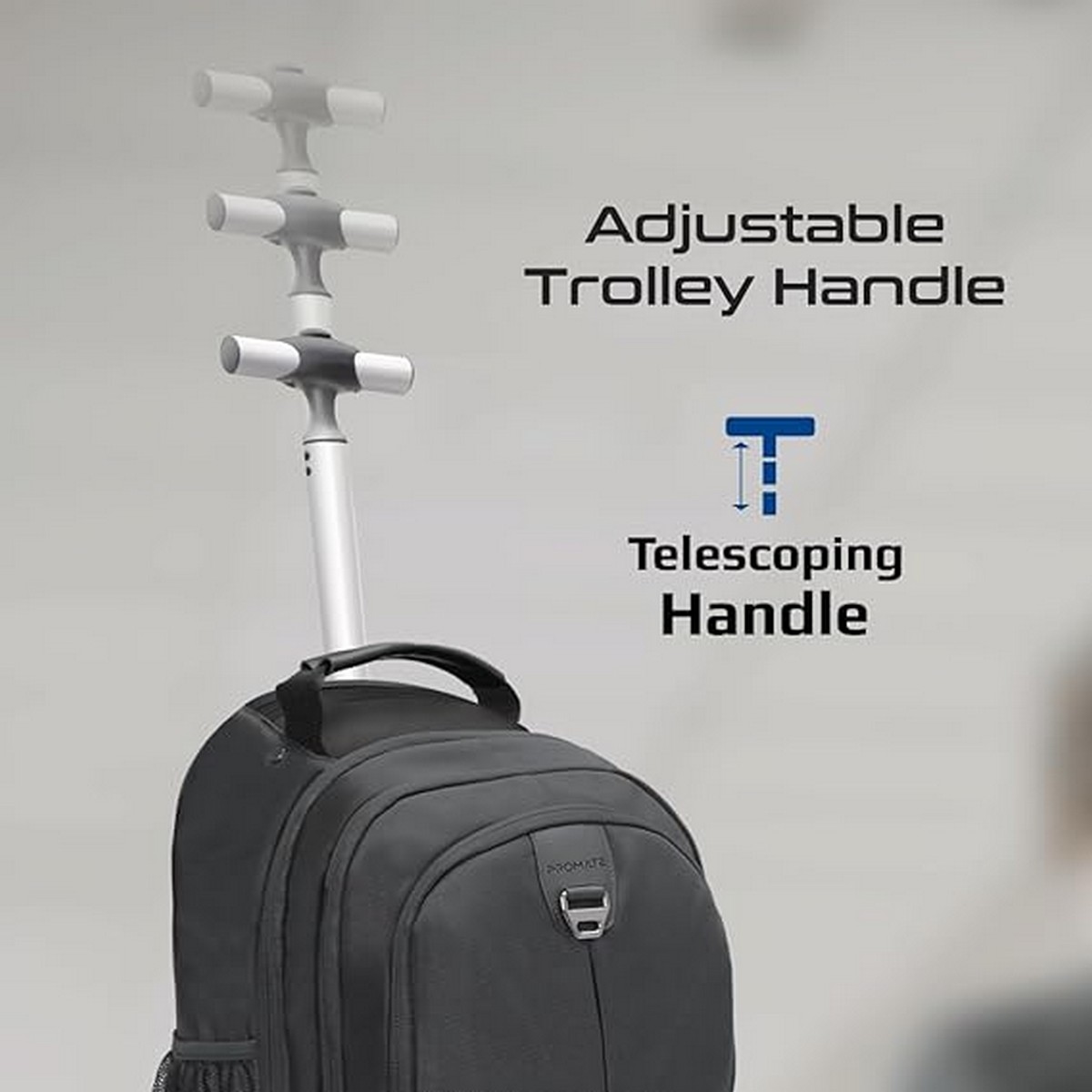 Promate 15.6" 2-in-1 Lightweight Laptop Trolley Backpack