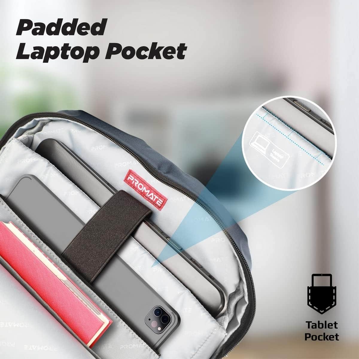 Promate 15.6" Limber-BP Lightweight Laptop Backpack