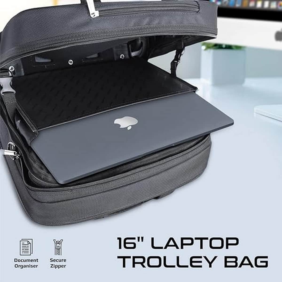 Promate 16" Water-Resistant Laptop Trolley Bag